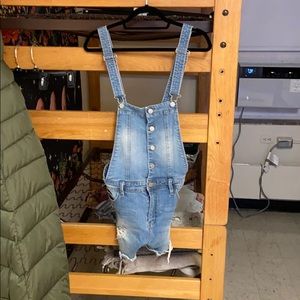 denim overalls shorts size L/12